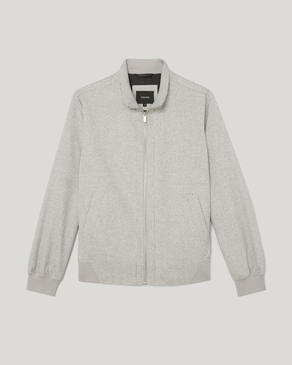 Houndstooth Travel Performance Bomber, Grey, hi-res